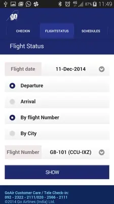 Go Airlines android App screenshot 1